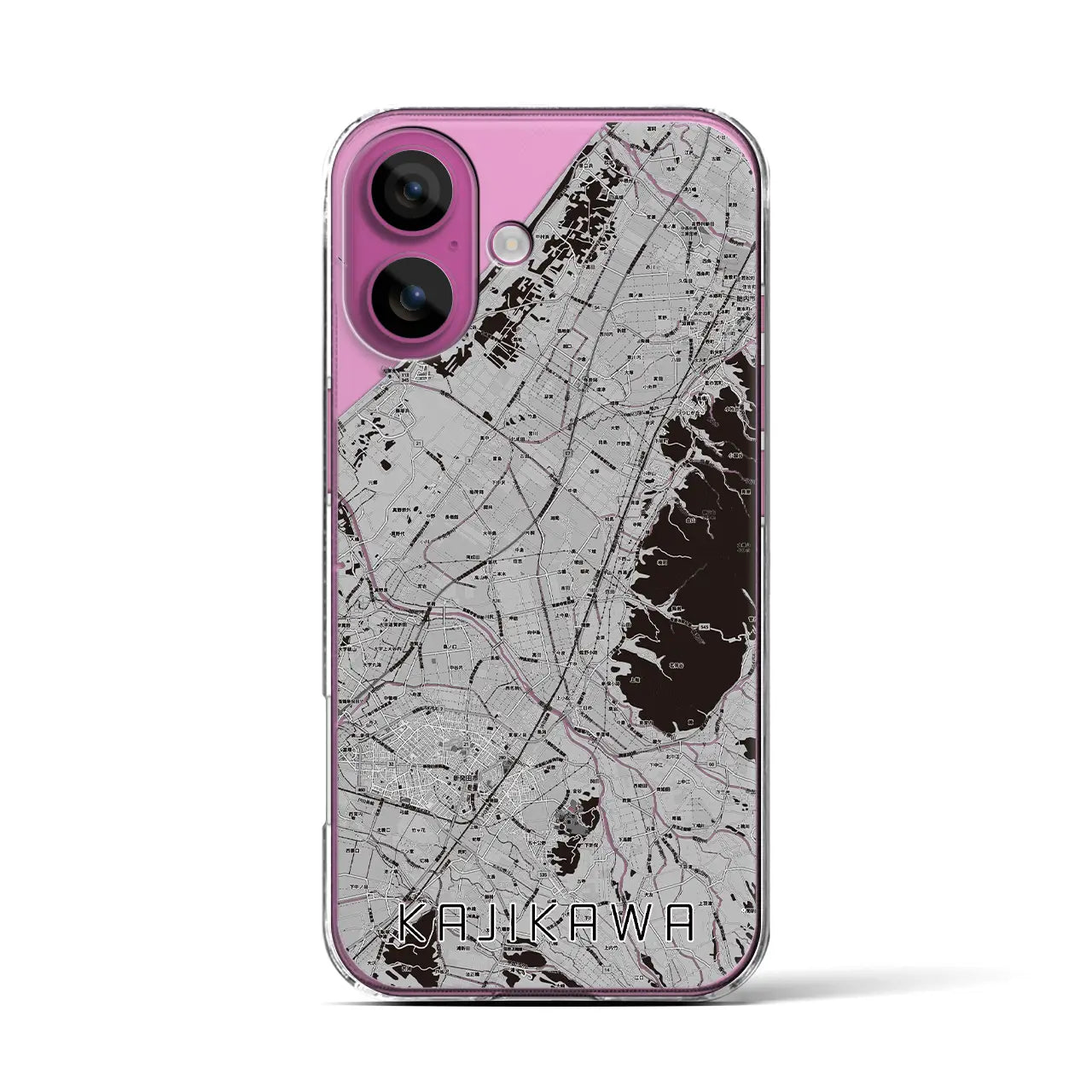 【加治川(新潟県)】地図柄iPhoneケース(クリアタイプ)