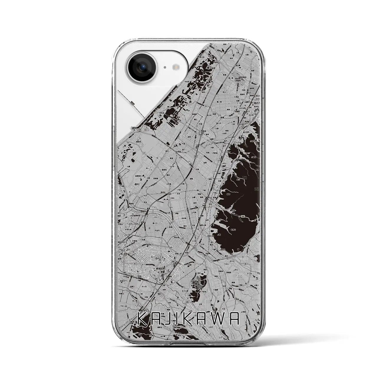 【加治川(新潟県)】地図柄iPhoneケース(クリアタイプ)
