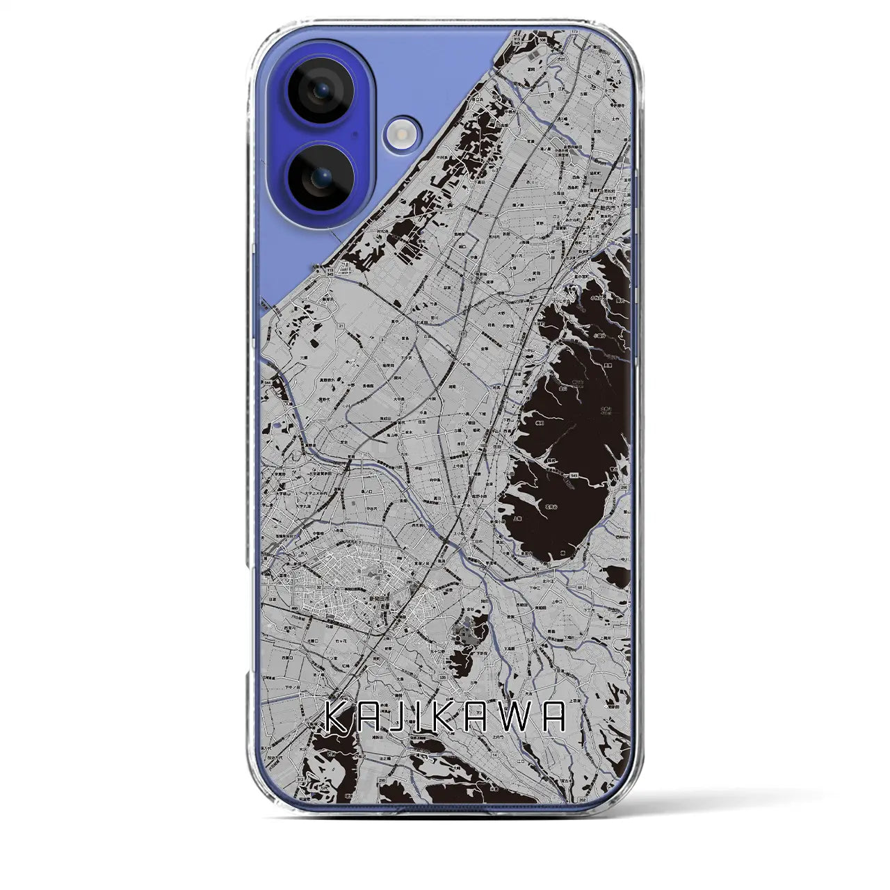【加治川(新潟県)】地図柄iPhoneケース(クリアタイプ)