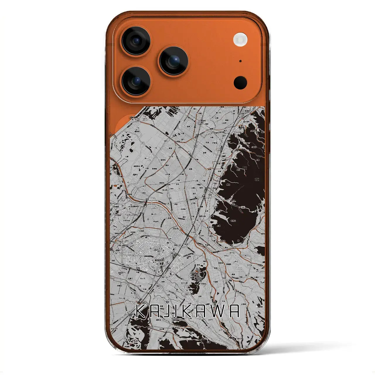 【加治川(新潟県)】地図柄iPhoneケース(クリアタイプ)