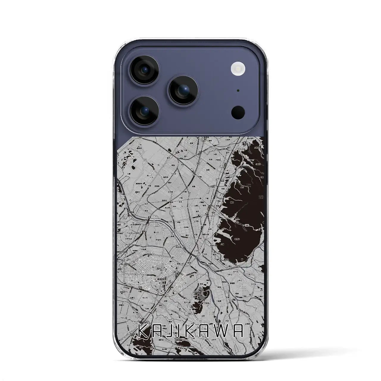 【加治川(新潟県)】地図柄iPhoneケース(クリアタイプ)