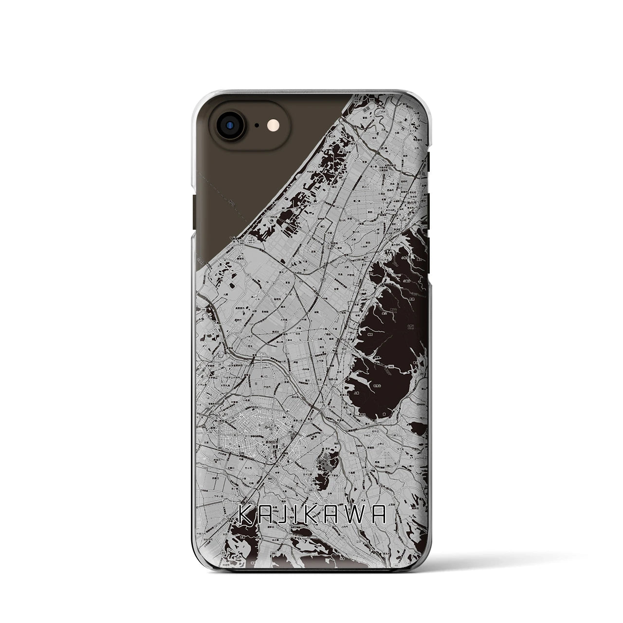 【加治川(新潟県)】地図柄iPhoneケース(クリアタイプ)