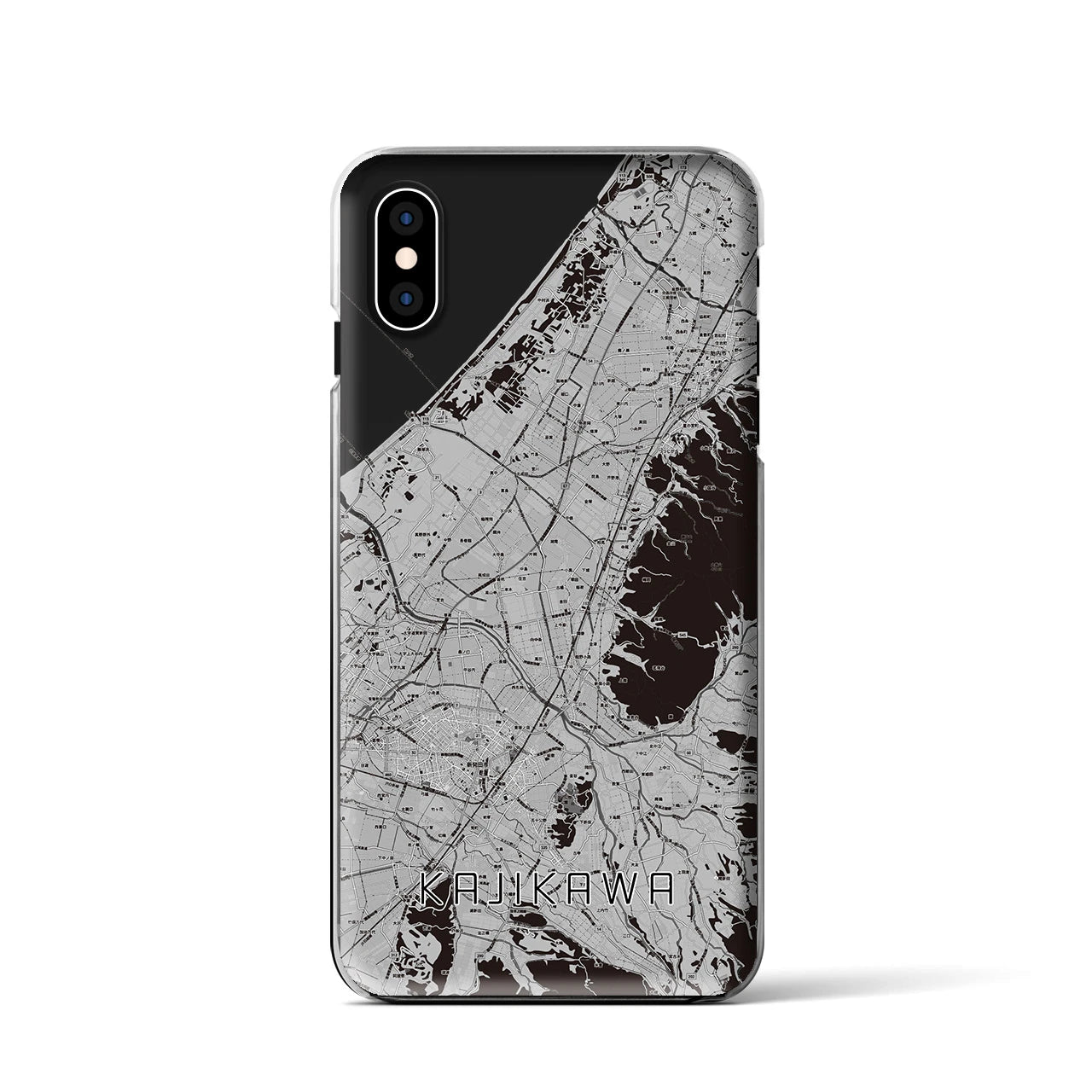 【加治川(新潟県)】地図柄iPhoneケース(クリアタイプ)