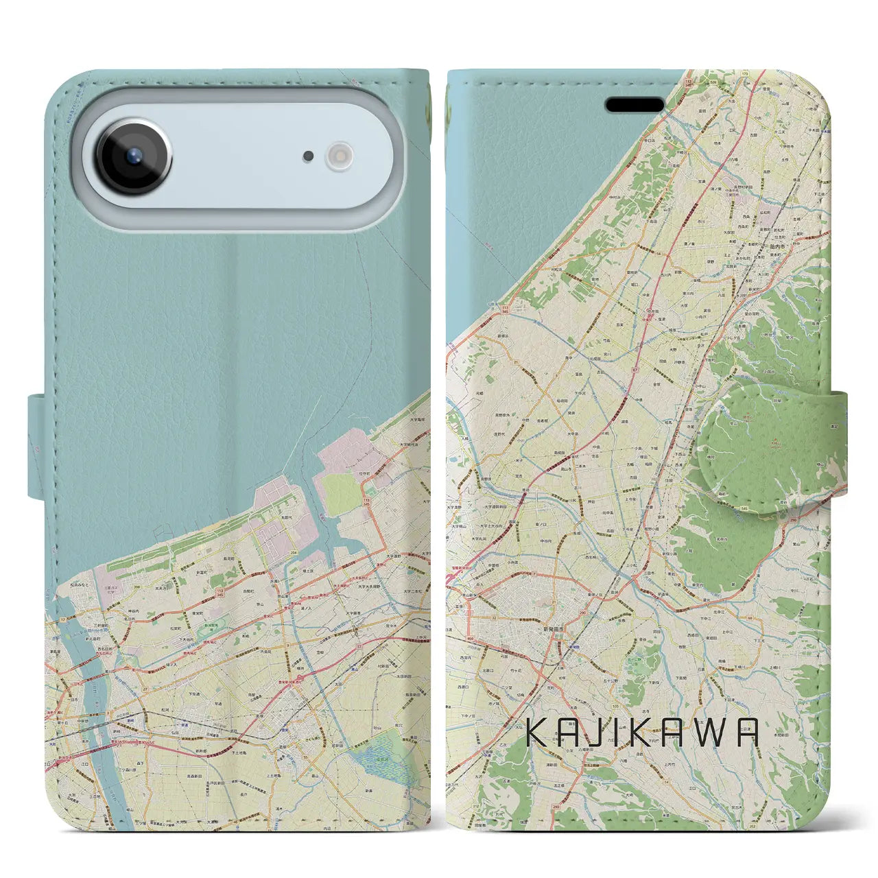 【加治川(新潟県)】地図柄iPhoneケース(手帳タイプ)