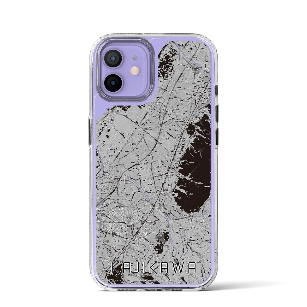 【加治川(新潟県)】地図柄iPhoneケース(MagSafeタイプ)