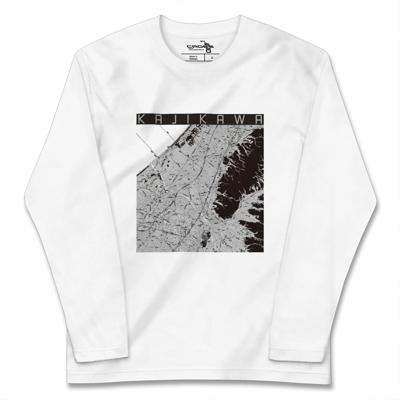 【加治川(新潟県)】地図柄ロングスリーブTシャツ