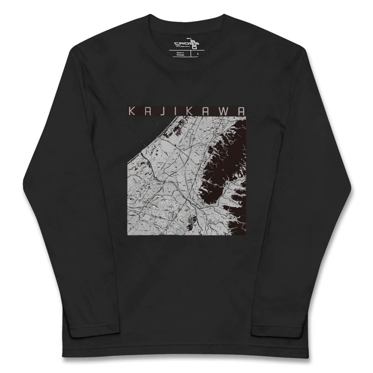 【加治川(新潟県)】地図柄ロングスリーブTシャツ
