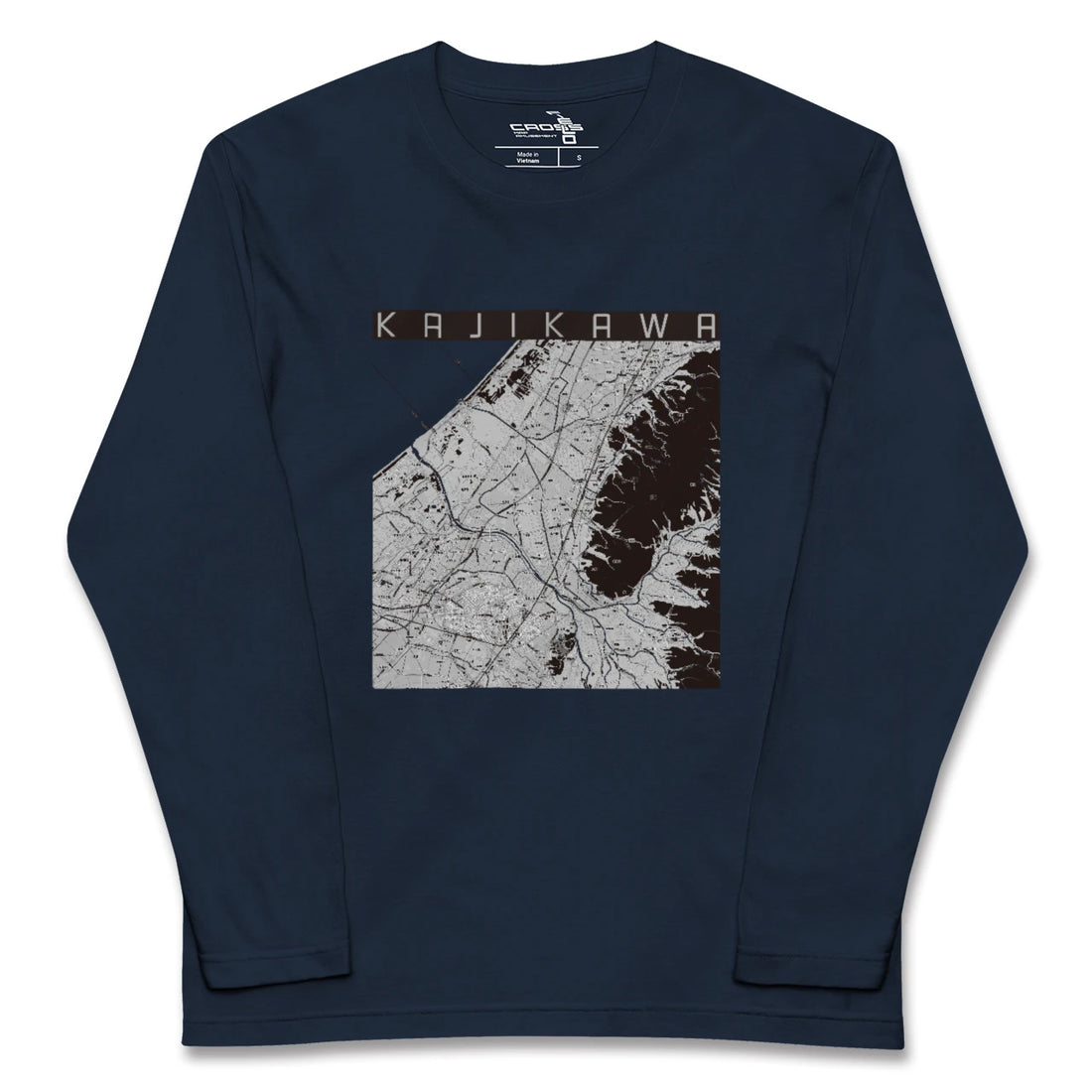 【加治川(新潟県)】地図柄ロングスリーブTシャツ