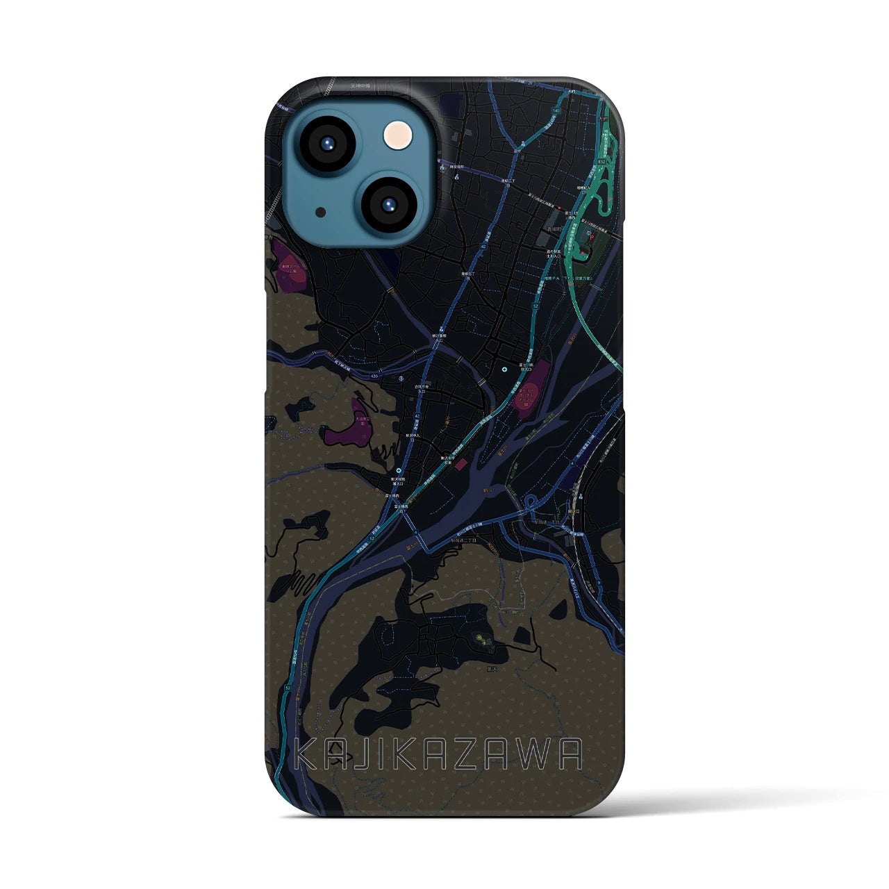 【鰍沢(山梨県)】地図柄iPhoneケース(バックカバータイプ)