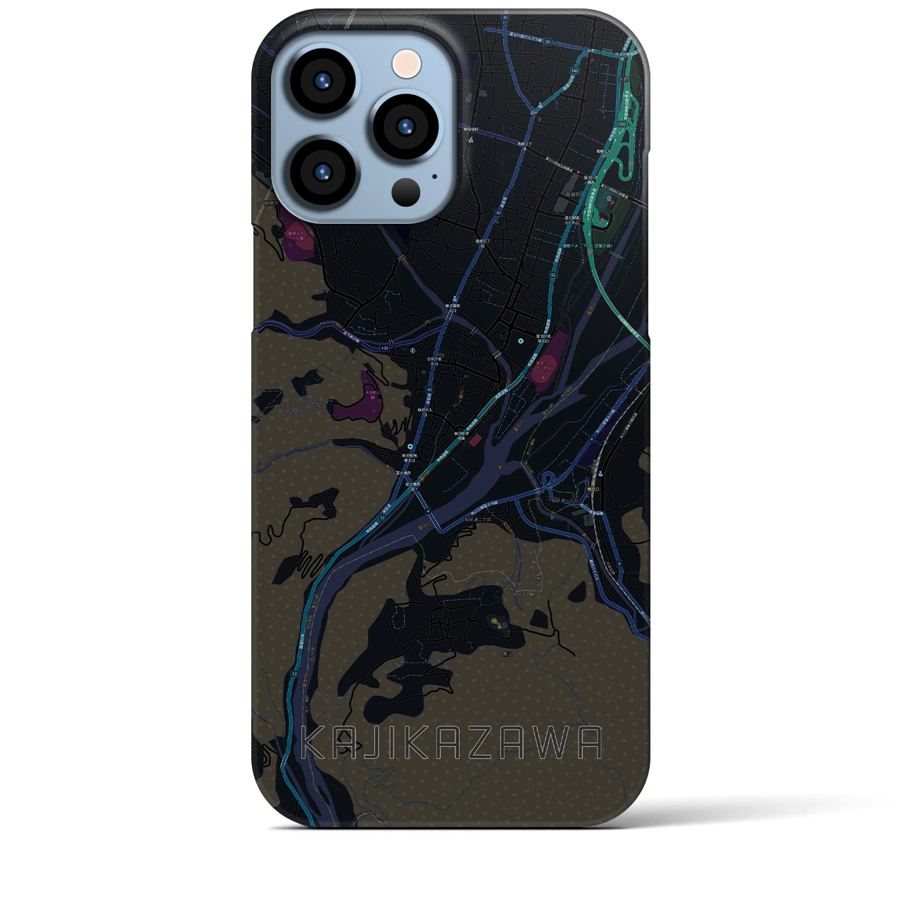 【鰍沢(山梨県)】地図柄iPhoneケース(バックカバータイプ)