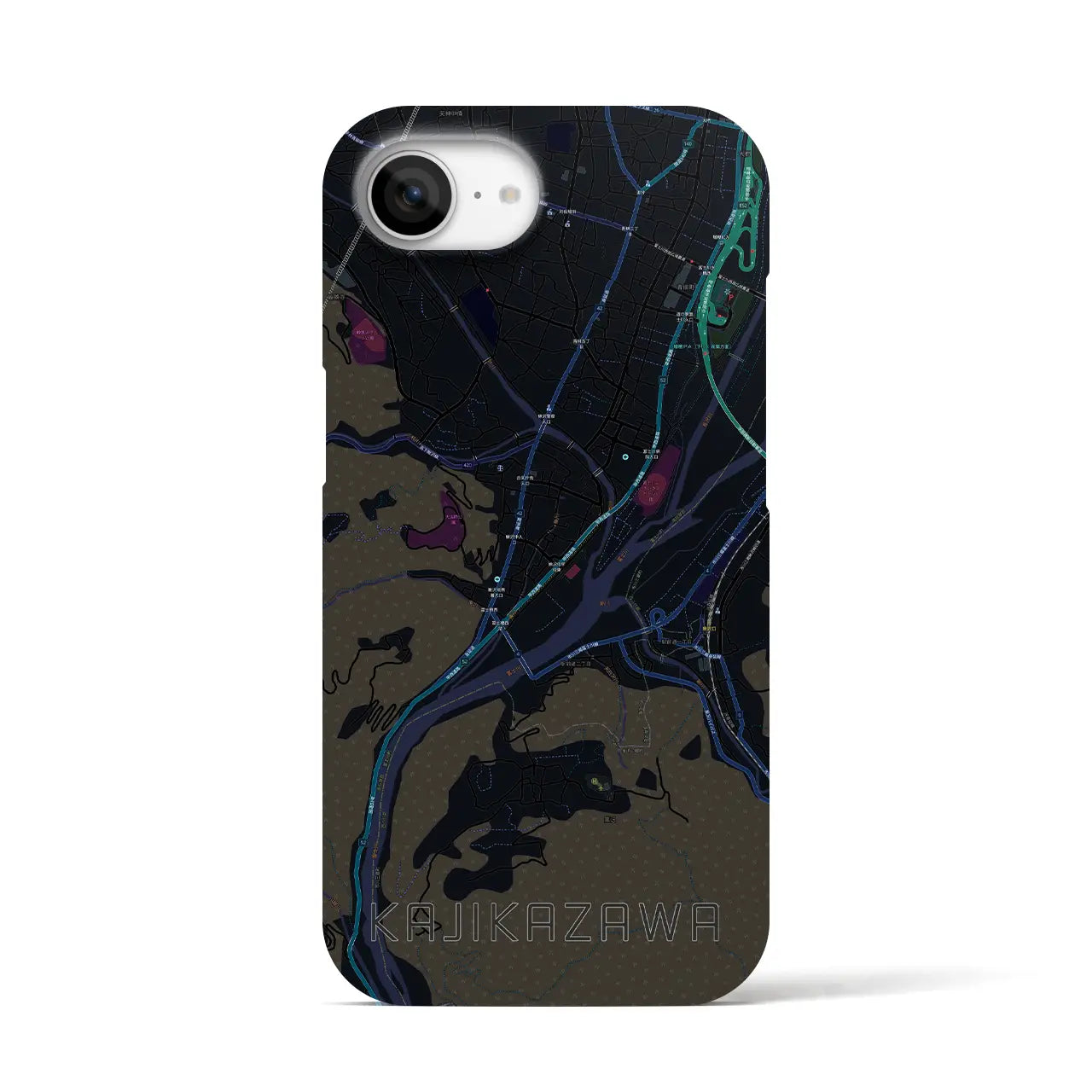 【鰍沢(山梨県)】地図柄iPhoneケース(バックカバータイプ)