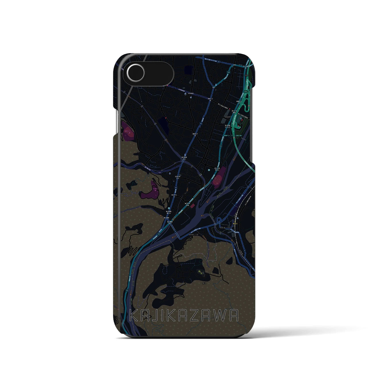 【鰍沢(山梨県)】地図柄iPhoneケース(バックカバータイプ)