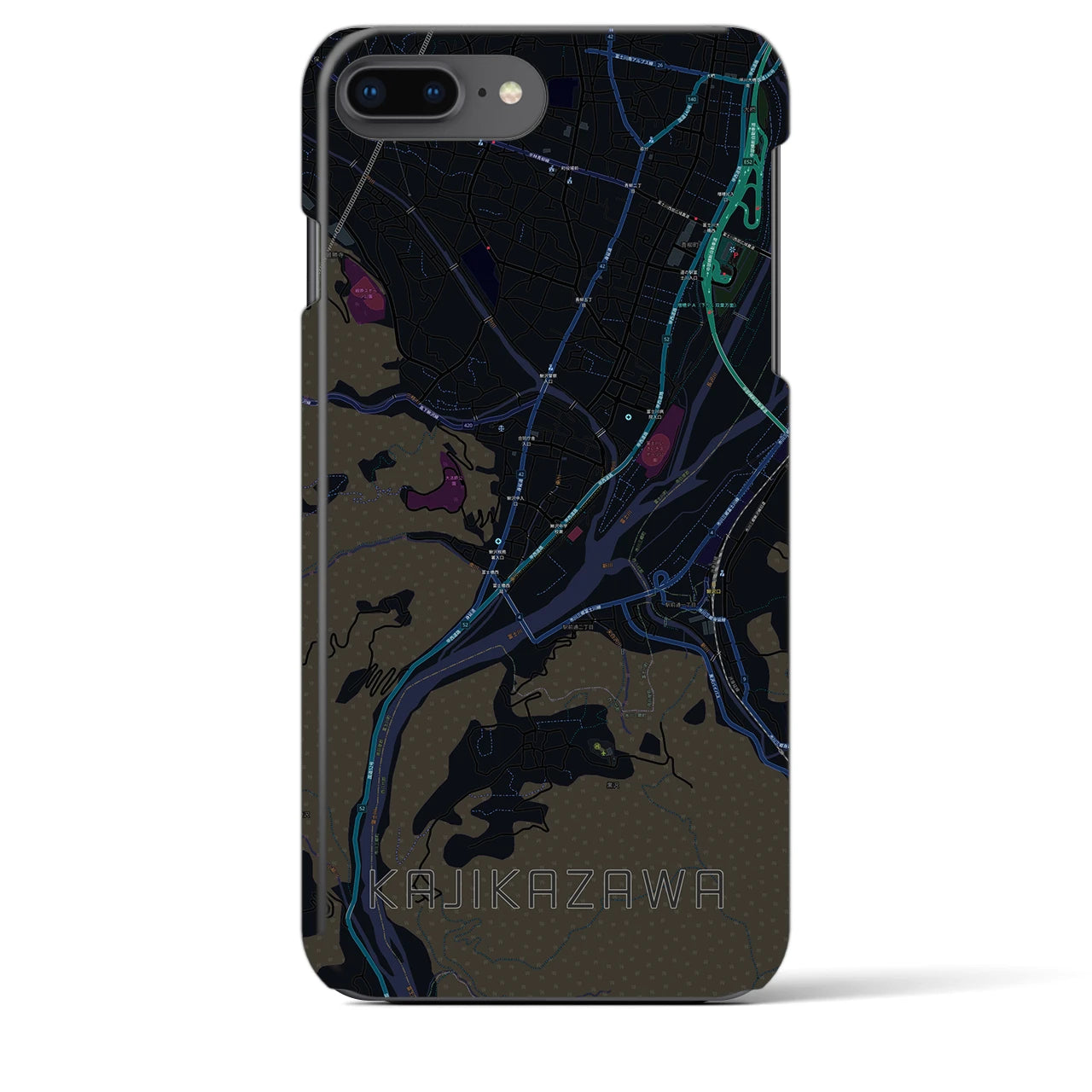 【鰍沢(山梨県)】地図柄iPhoneケース(バックカバータイプ)