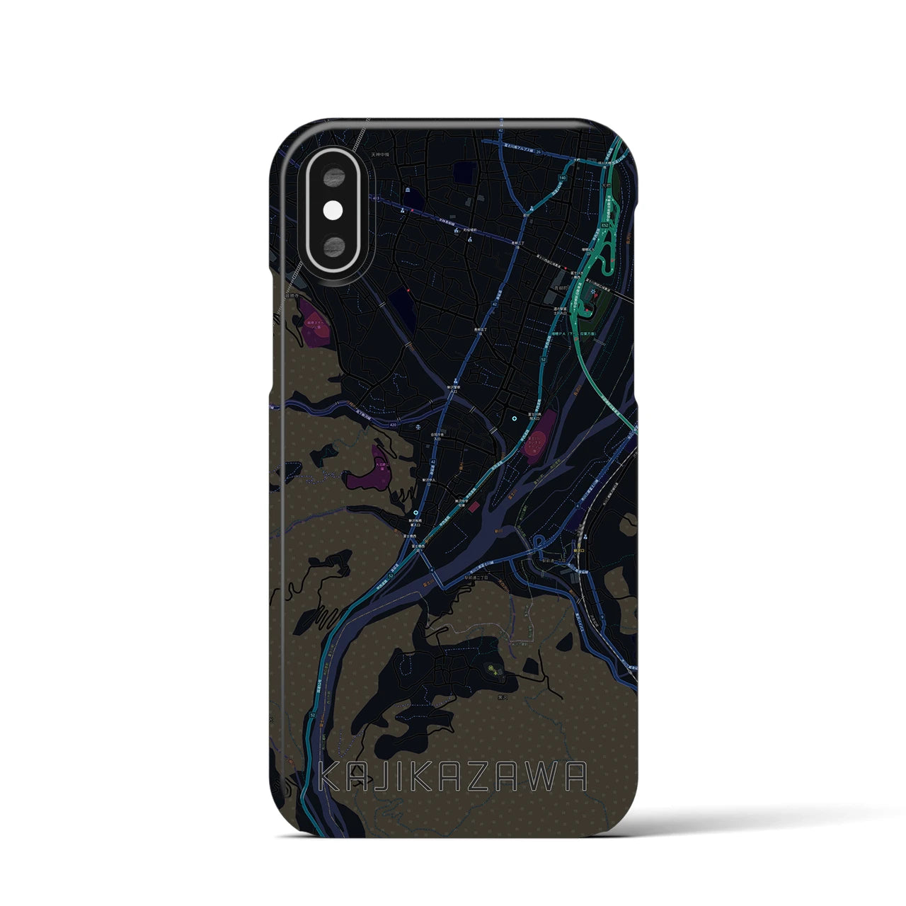 【鰍沢(山梨県)】地図柄iPhoneケース(バックカバータイプ)