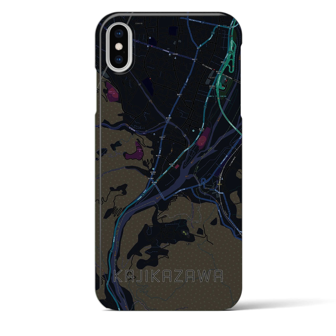 【鰍沢(山梨県)】地図柄iPhoneケース(バックカバータイプ)