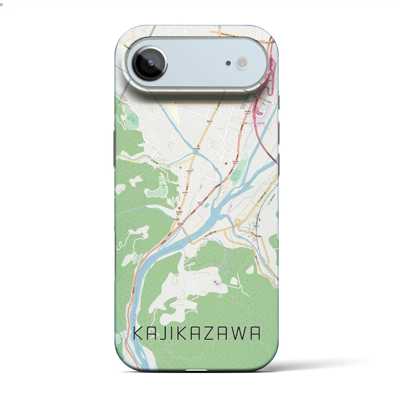 【鰍沢(山梨県)】地図柄iPhoneケース(バックカバータイプ)ブラック・iPhone 17 Pro Max 用