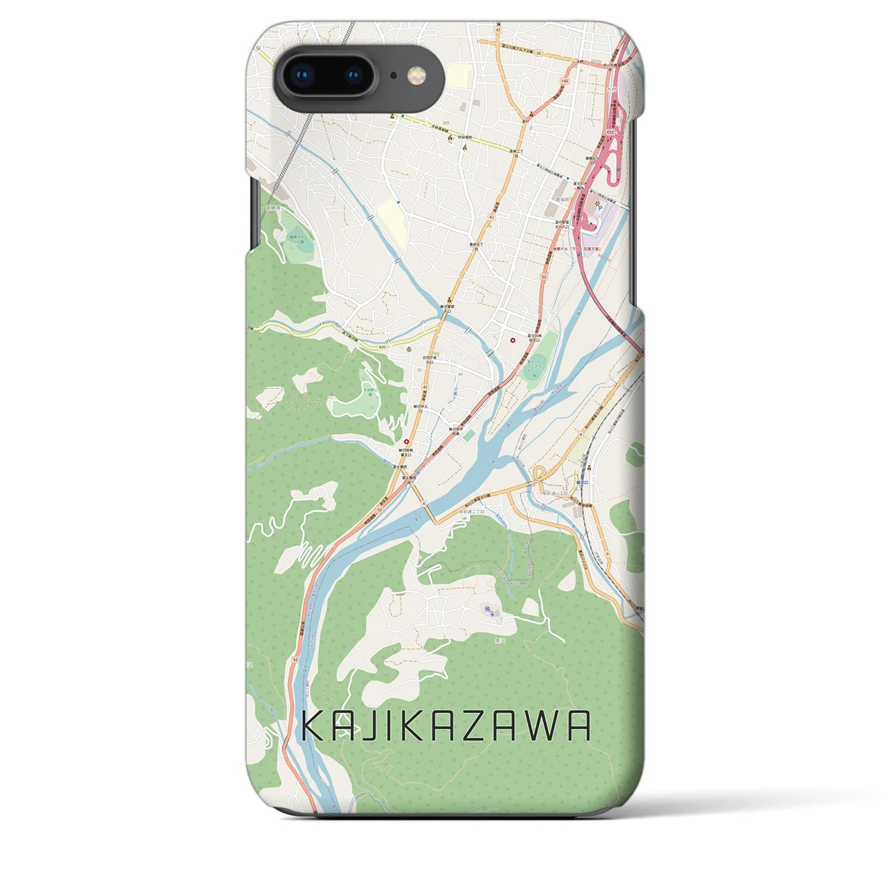 【鰍沢(山梨県)】地図柄iPhoneケース(バックカバータイプ)