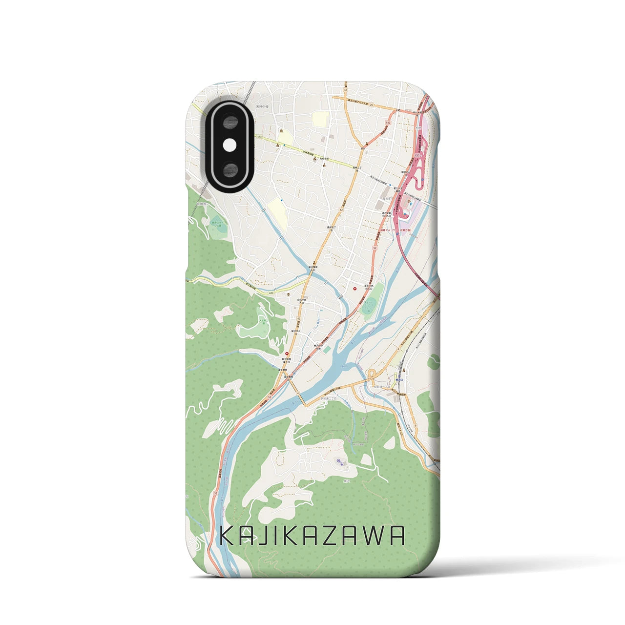 【鰍沢(山梨県)】地図柄iPhoneケース(バックカバータイプ)