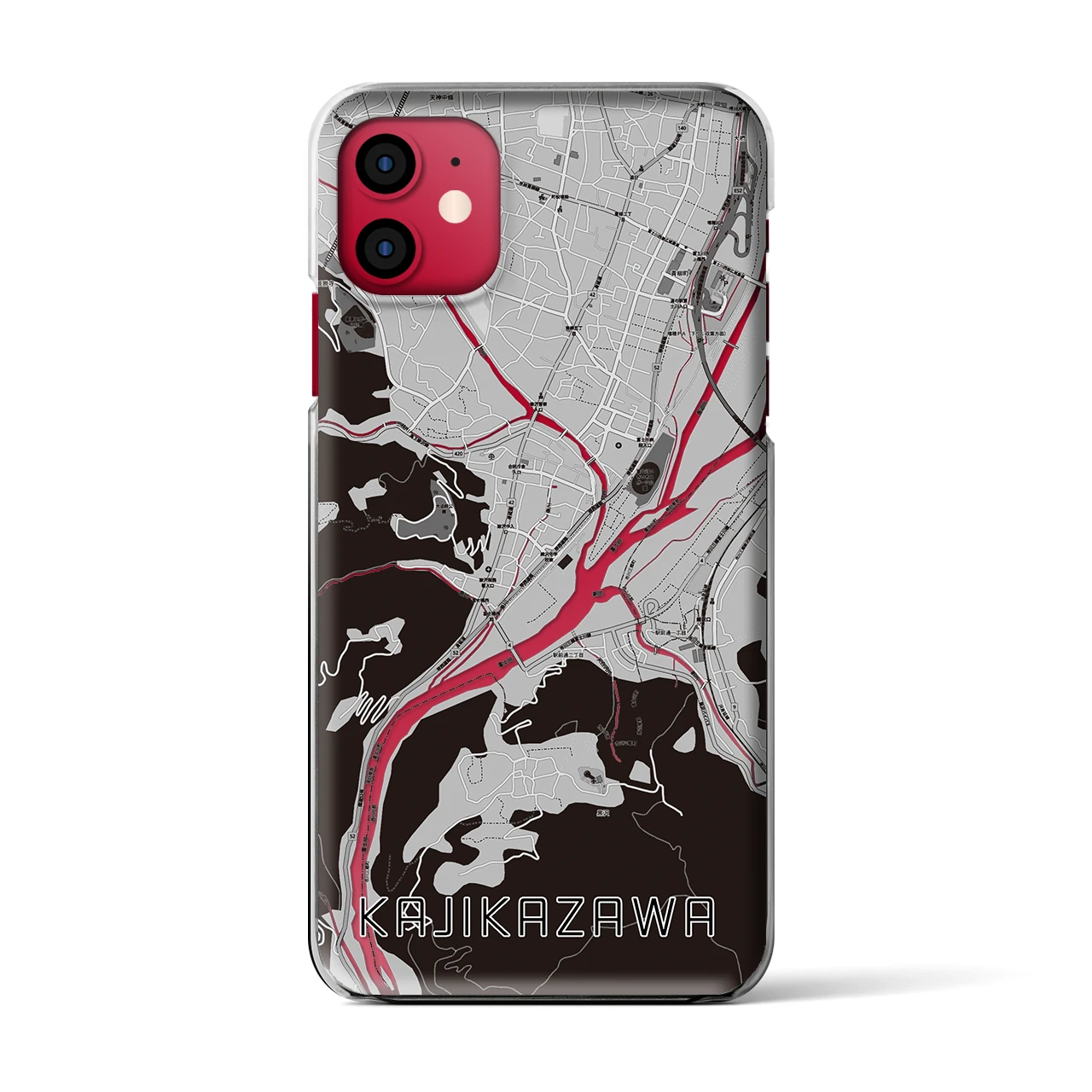 【鰍沢(山梨県)】地図柄iPhoneケース(クリアタイプ)