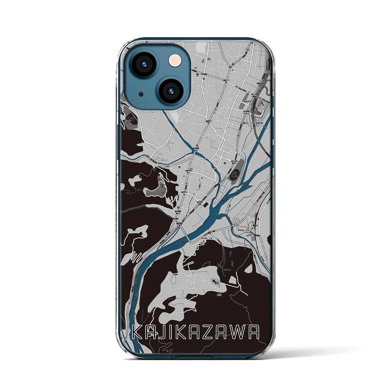 【鰍沢(山梨県)】地図柄iPhoneケース(クリアタイプ)