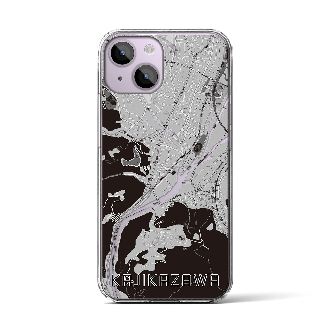 【鰍沢(山梨県)】地図柄iPhoneケース(クリアタイプ)