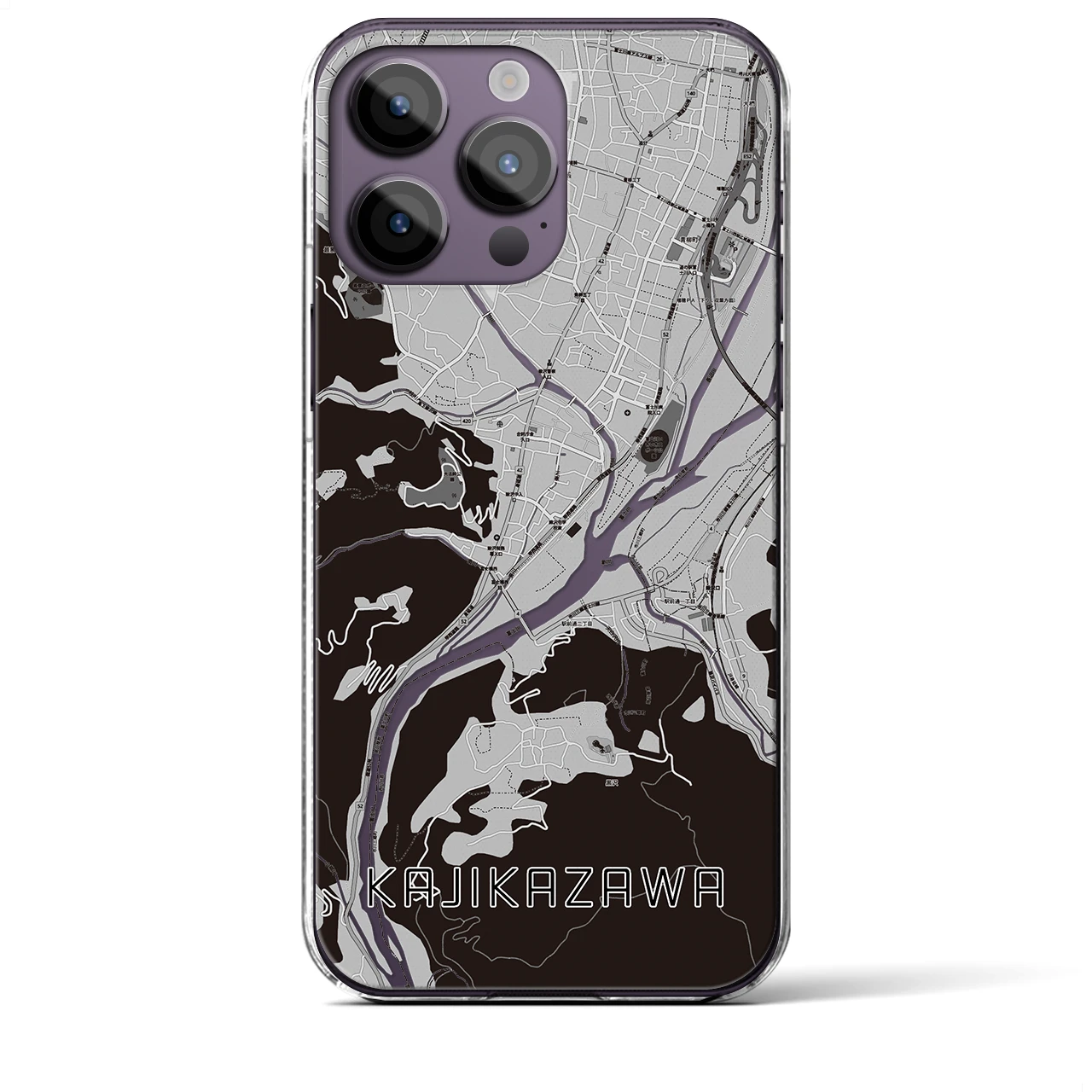 【鰍沢(山梨県)】地図柄iPhoneケース(クリアタイプ)