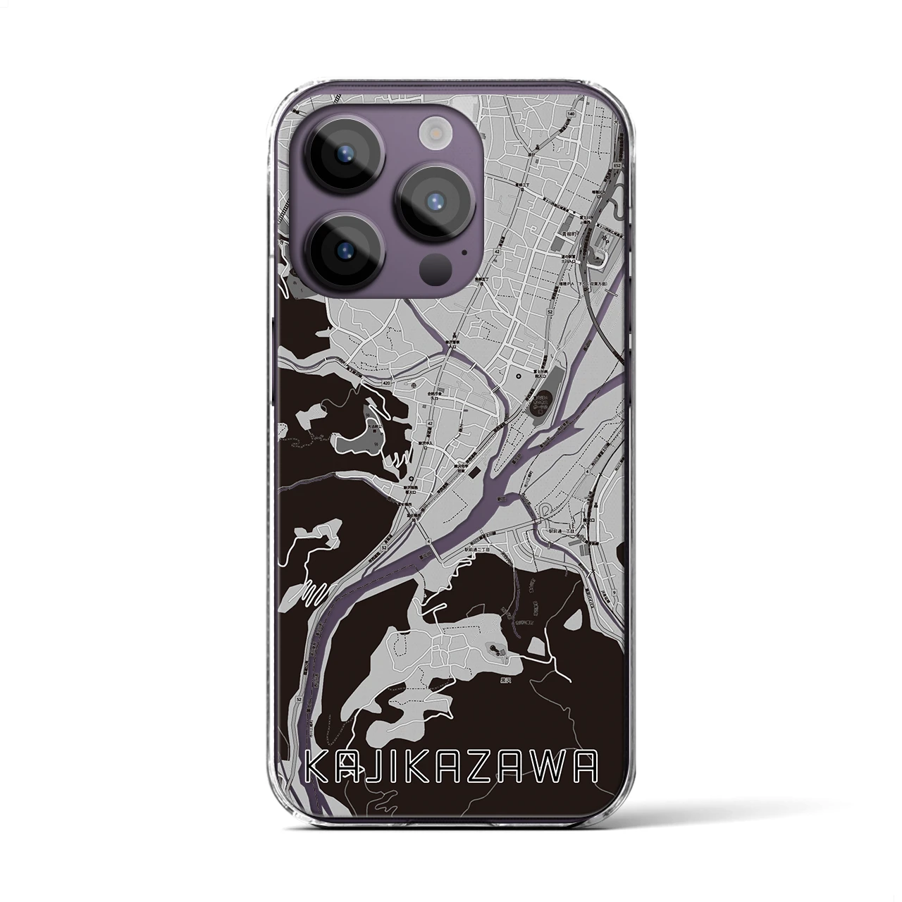 【鰍沢(山梨県)】地図柄iPhoneケース(クリアタイプ)