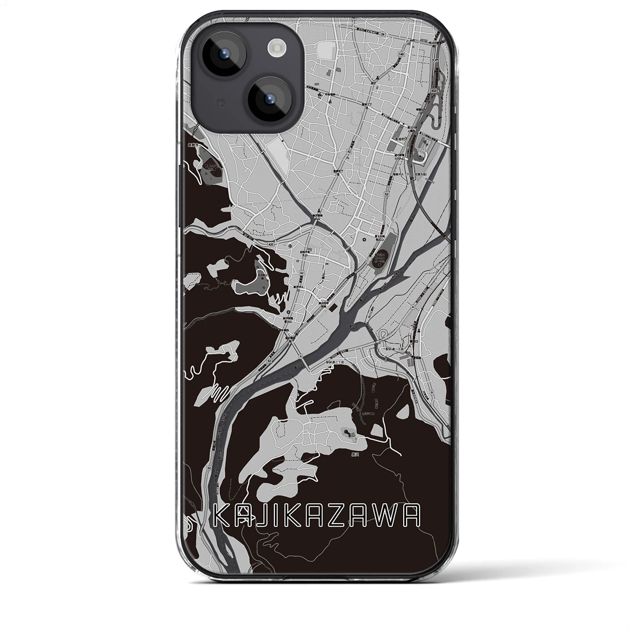 【鰍沢(山梨県)】地図柄iPhoneケース(クリアタイプ)