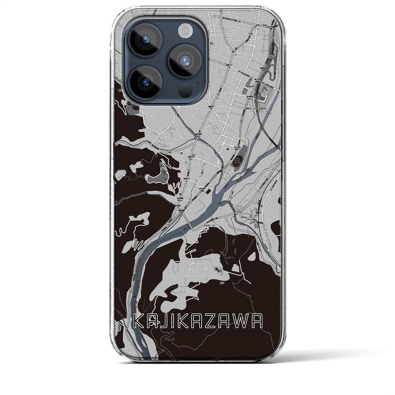 【鰍沢(山梨県)】地図柄iPhoneケース(クリアタイプ)