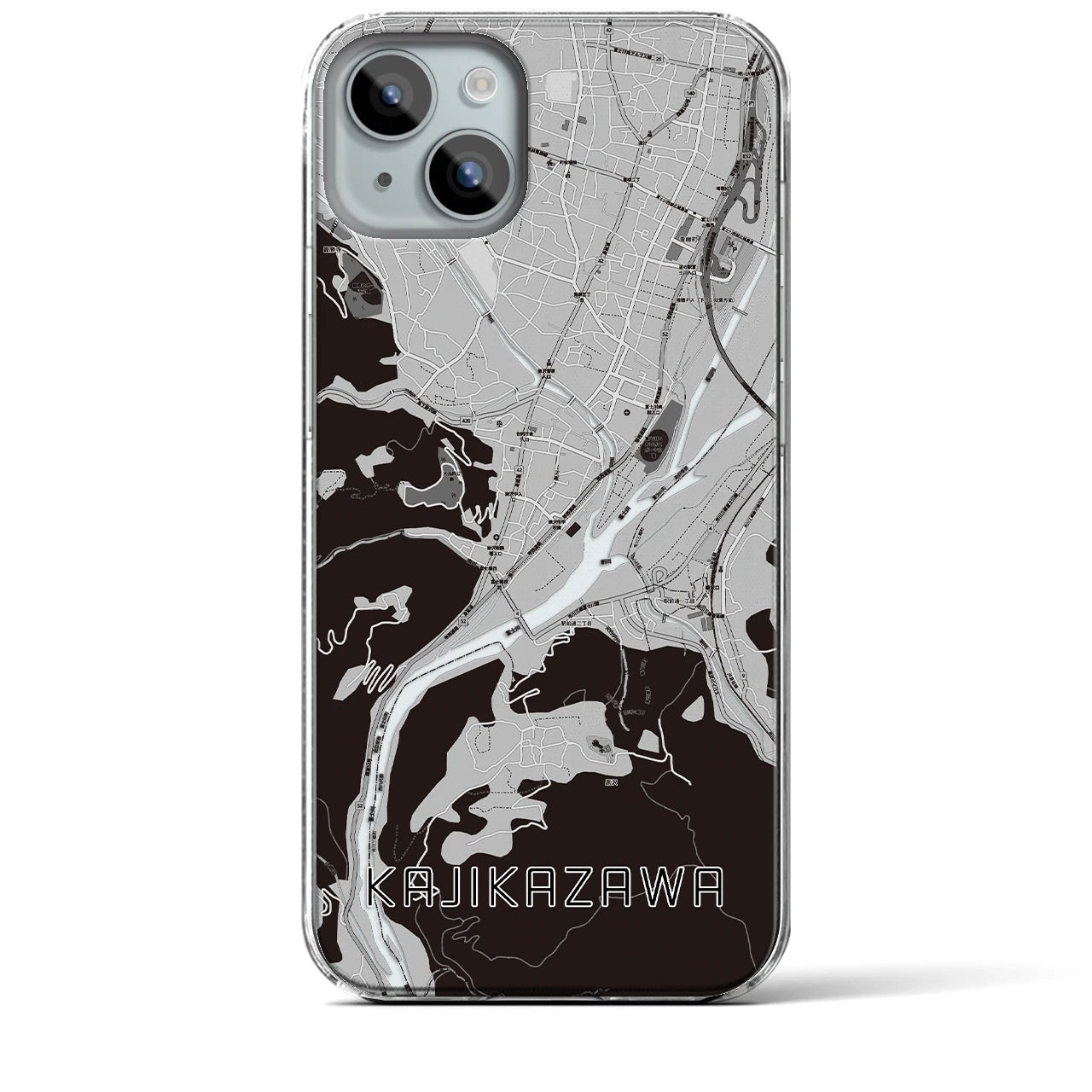 【鰍沢(山梨県)】地図柄iPhoneケース(クリアタイプ)