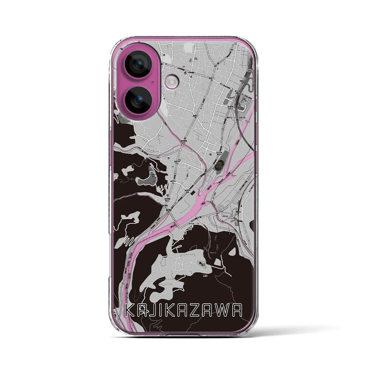 【鰍沢(山梨県)】地図柄iPhoneケース(クリアタイプ)