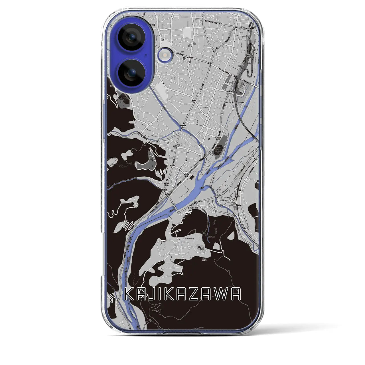 【鰍沢(山梨県)】地図柄iPhoneケース(クリアタイプ)