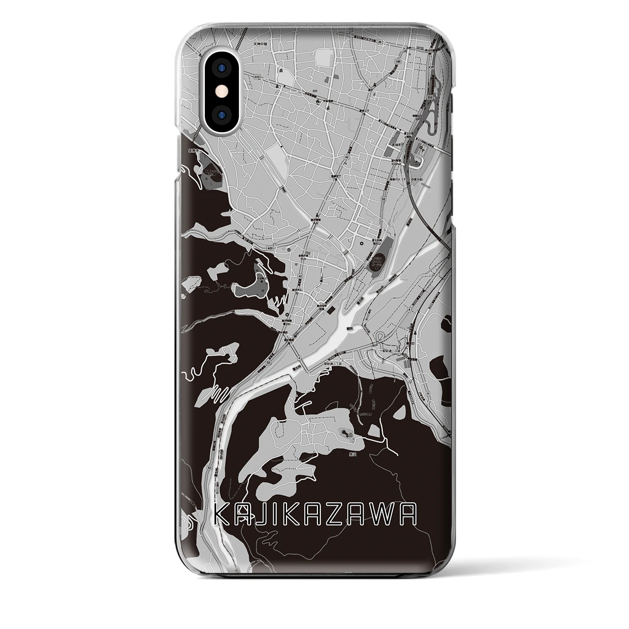 【鰍沢(山梨県)】地図柄iPhoneケース(クリアタイプ)