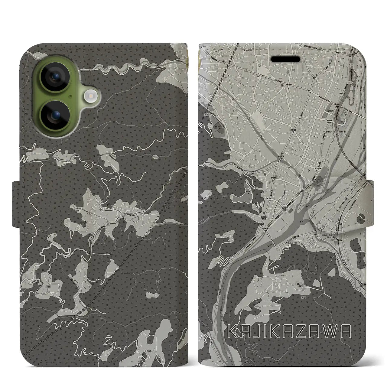 【鰍沢(山梨県)】地図柄iPhoneケース(手帳タイプ)