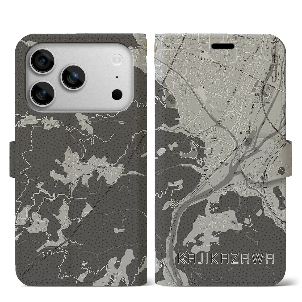 【鰍沢(山梨県)】地図柄iPhoneケース(手帳タイプ)