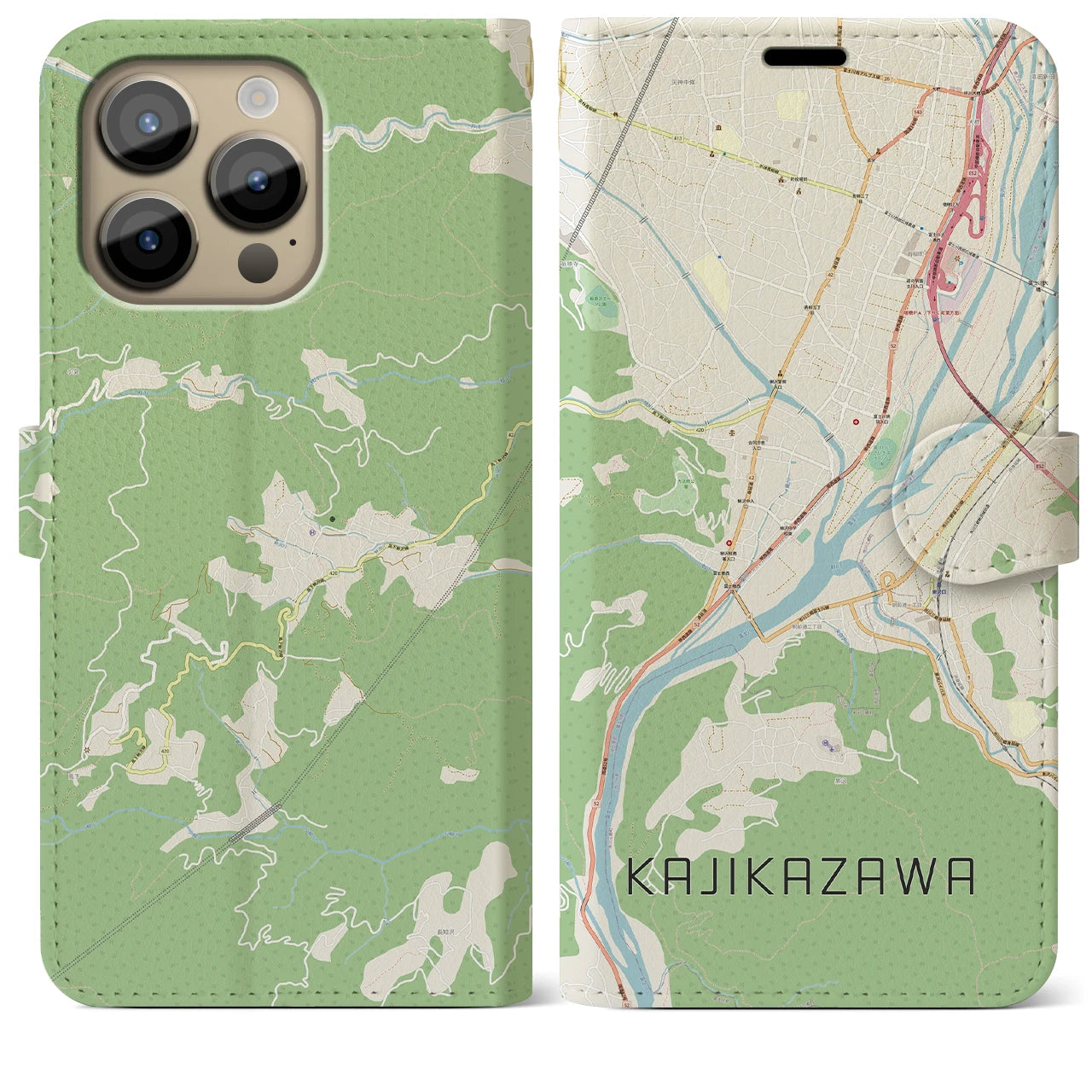 【鰍沢(山梨県)】地図柄iPhoneケース(手帳タイプ)