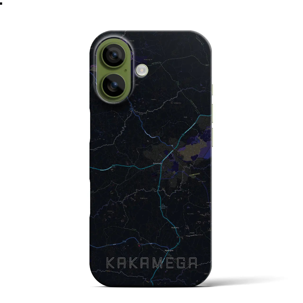 【カカメガ(ケニア)】地図柄iPhoneケース(バックカバータイプ)