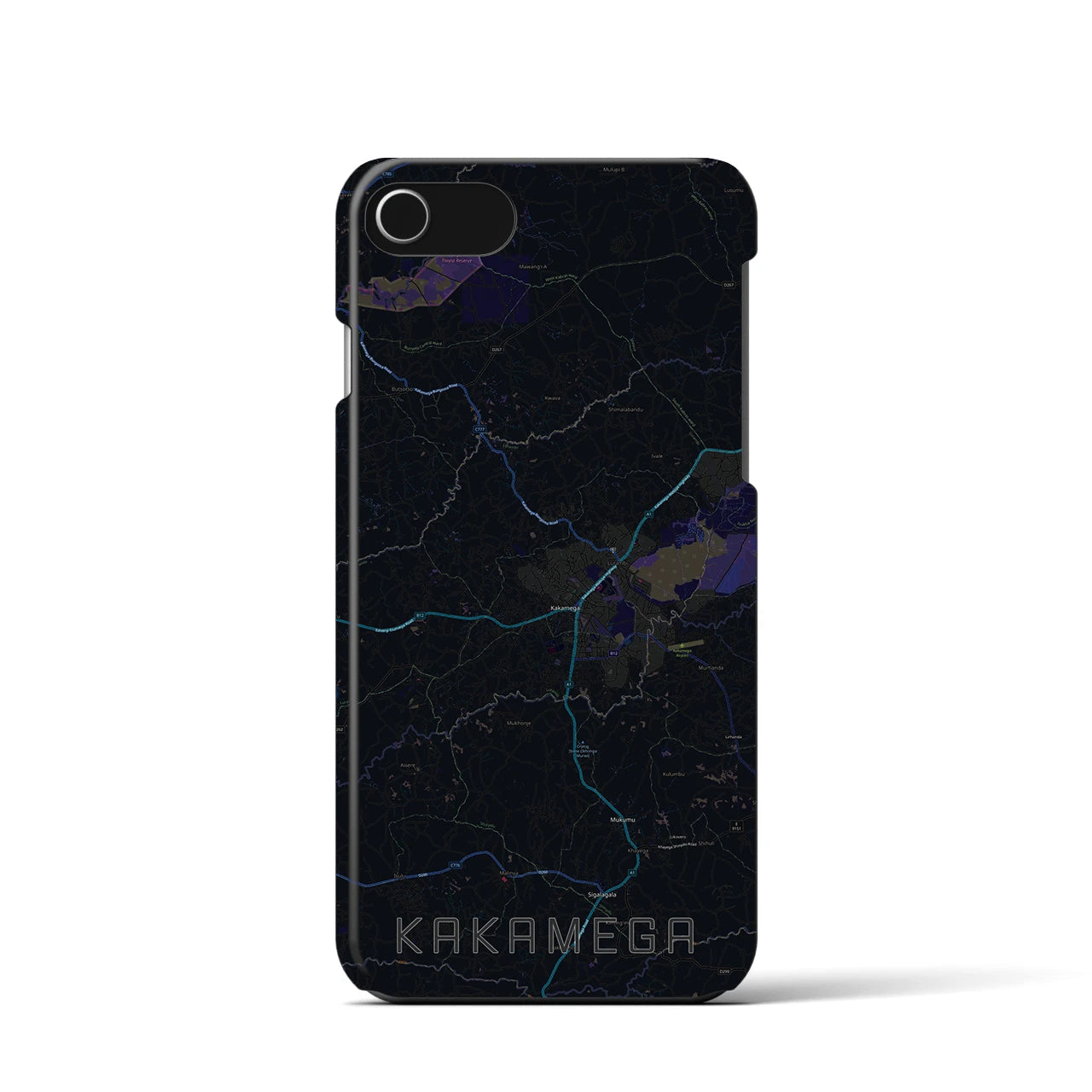 【カカメガ(ケニア)】地図柄iPhoneケース(バックカバータイプ)