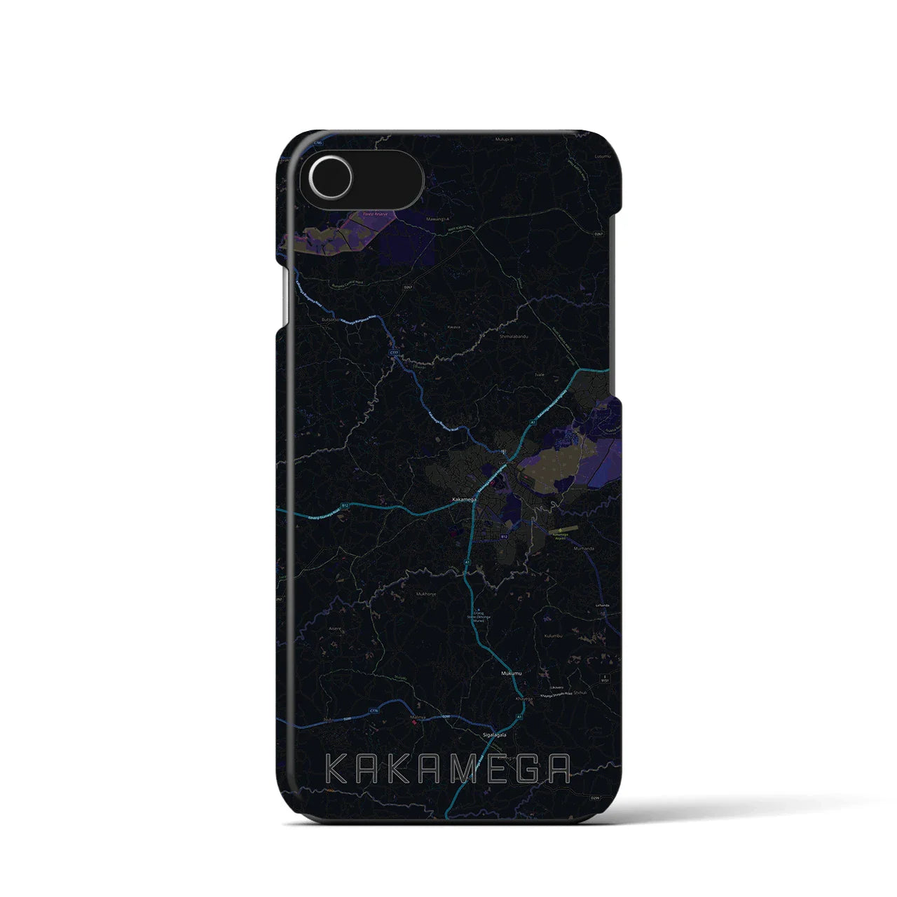 【カカメガ(ケニア)】地図柄iPhoneケース(バックカバータイプ)