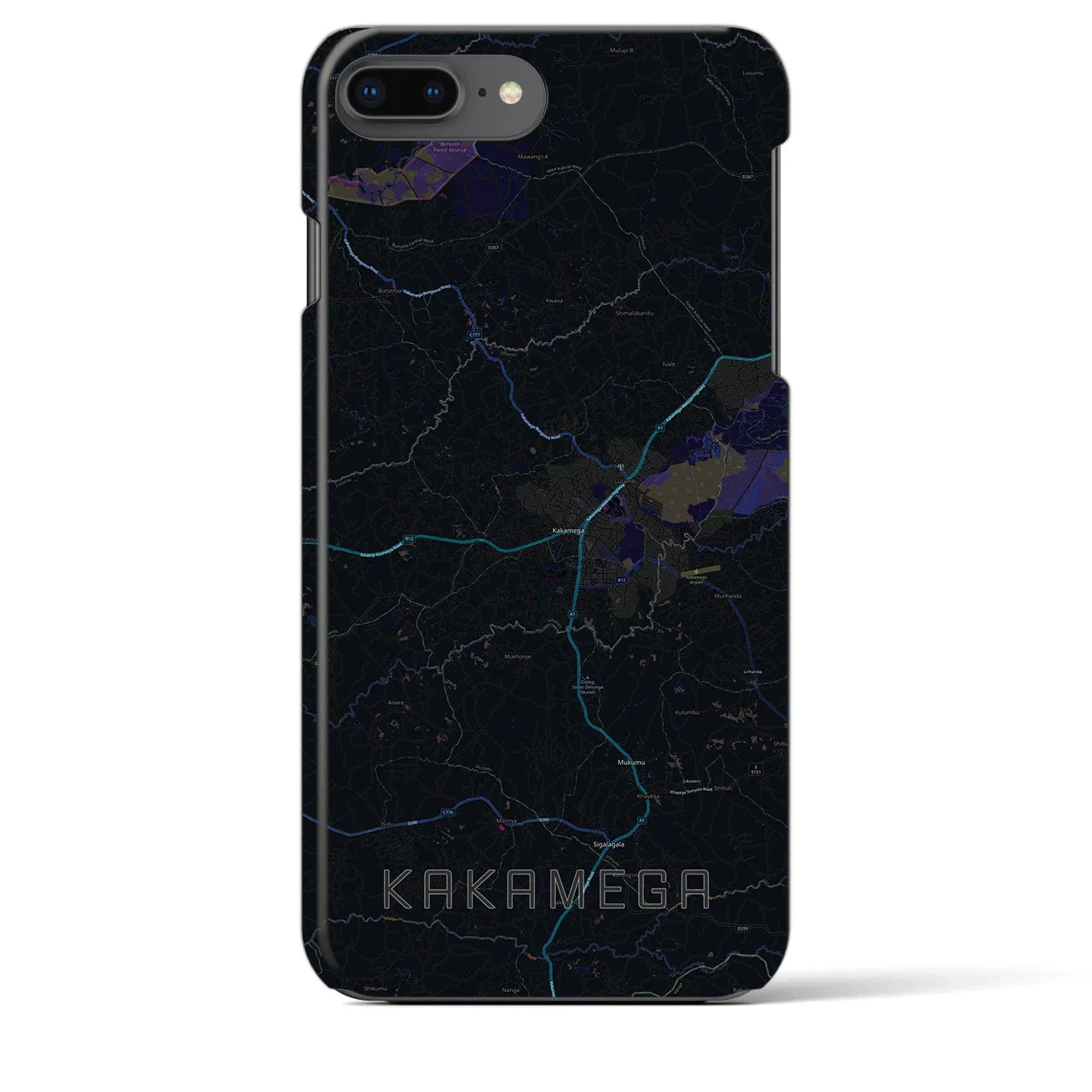 【カカメガ(ケニア)】地図柄iPhoneケース(バックカバータイプ)