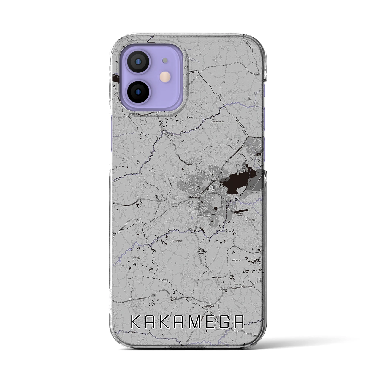 【カカメガ(ケニア)】地図柄iPhoneケース(クリアタイプ)