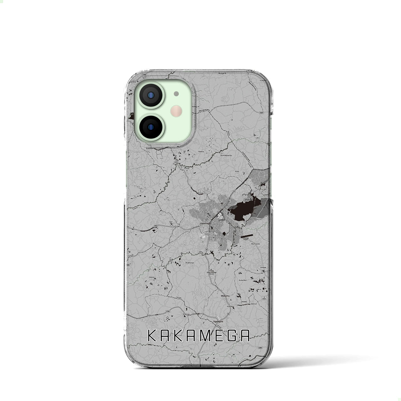 【カカメガ(ケニア)】地図柄iPhoneケース(クリアタイプ)