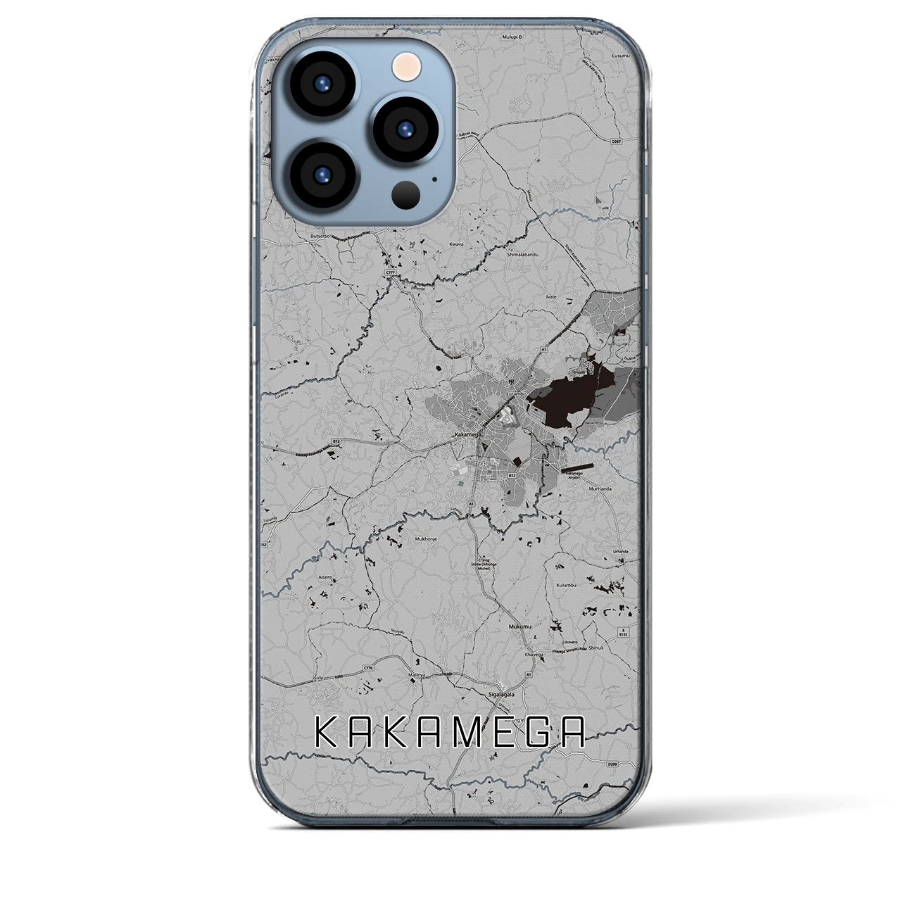 【カカメガ(ケニア)】地図柄iPhoneケース(クリアタイプ)