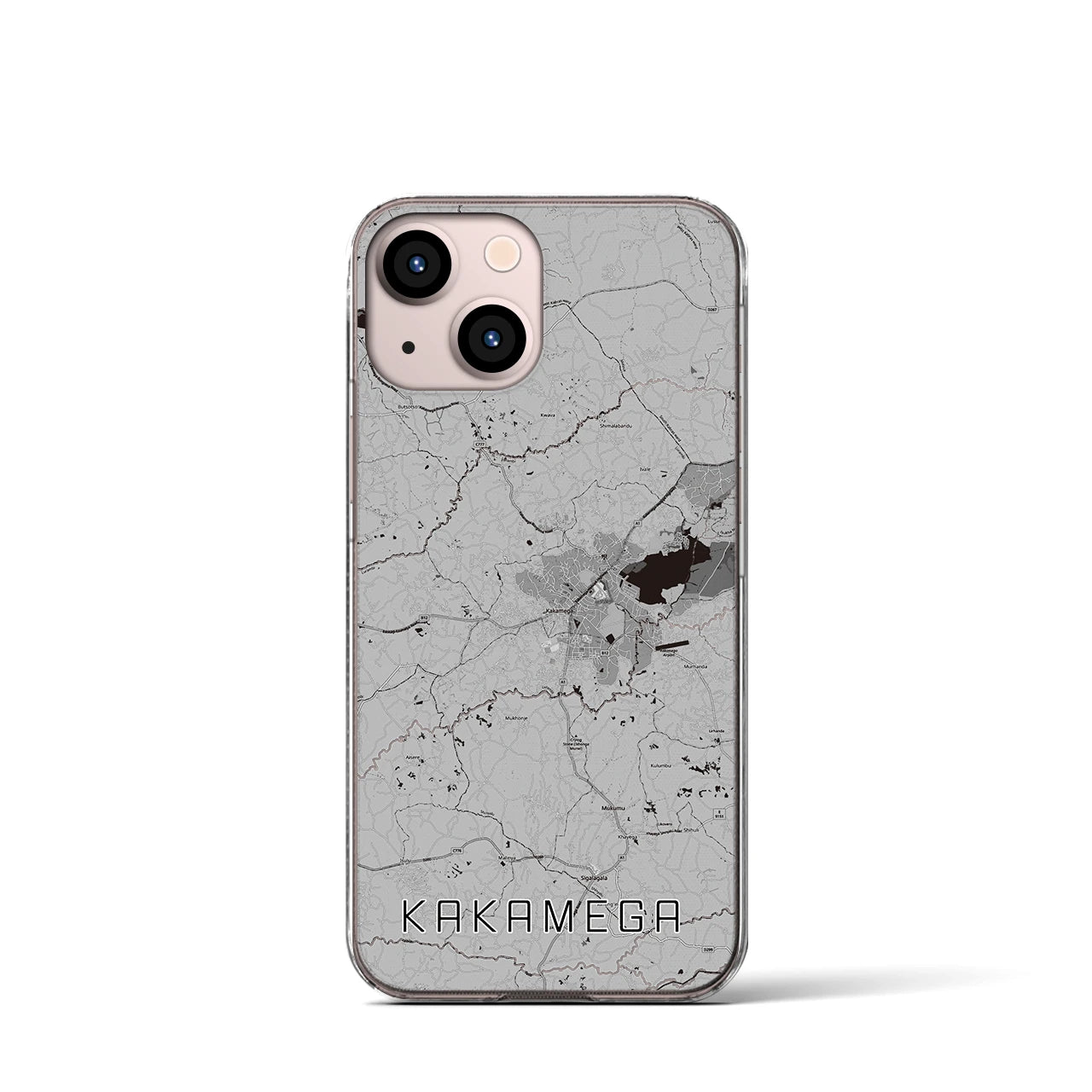 【カカメガ(ケニア)】地図柄iPhoneケース(クリアタイプ)