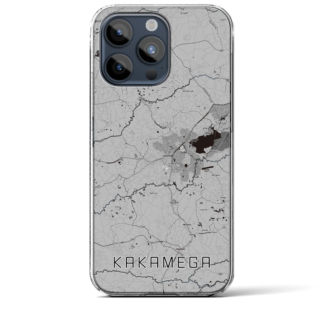 【カカメガ(ケニア)】地図柄iPhoneケース(クリアタイプ)
