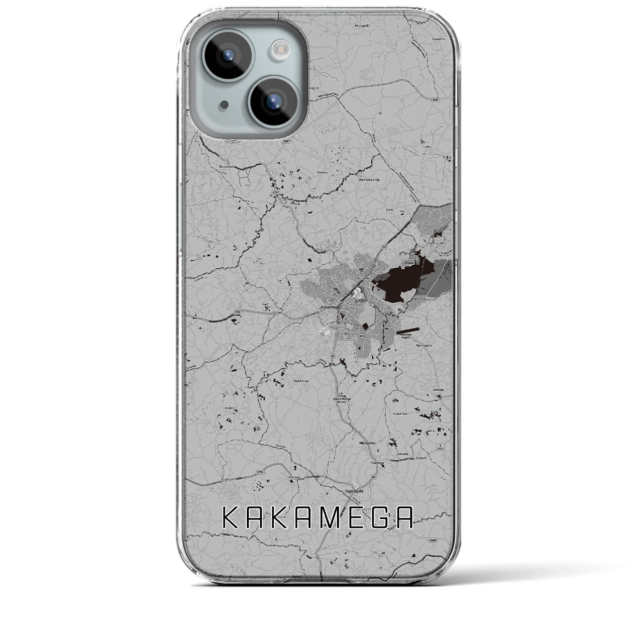 【カカメガ(ケニア)】地図柄iPhoneケース(クリアタイプ)