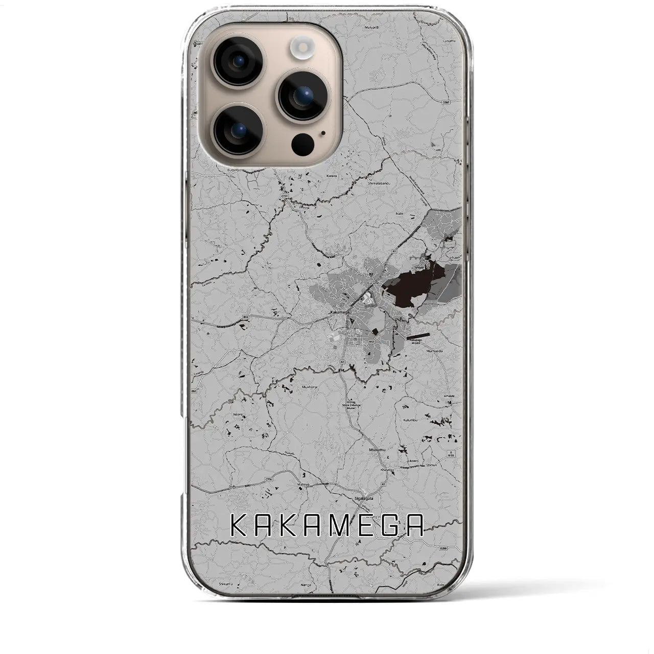 【カカメガ(ケニア)】地図柄iPhoneケース(クリアタイプ)