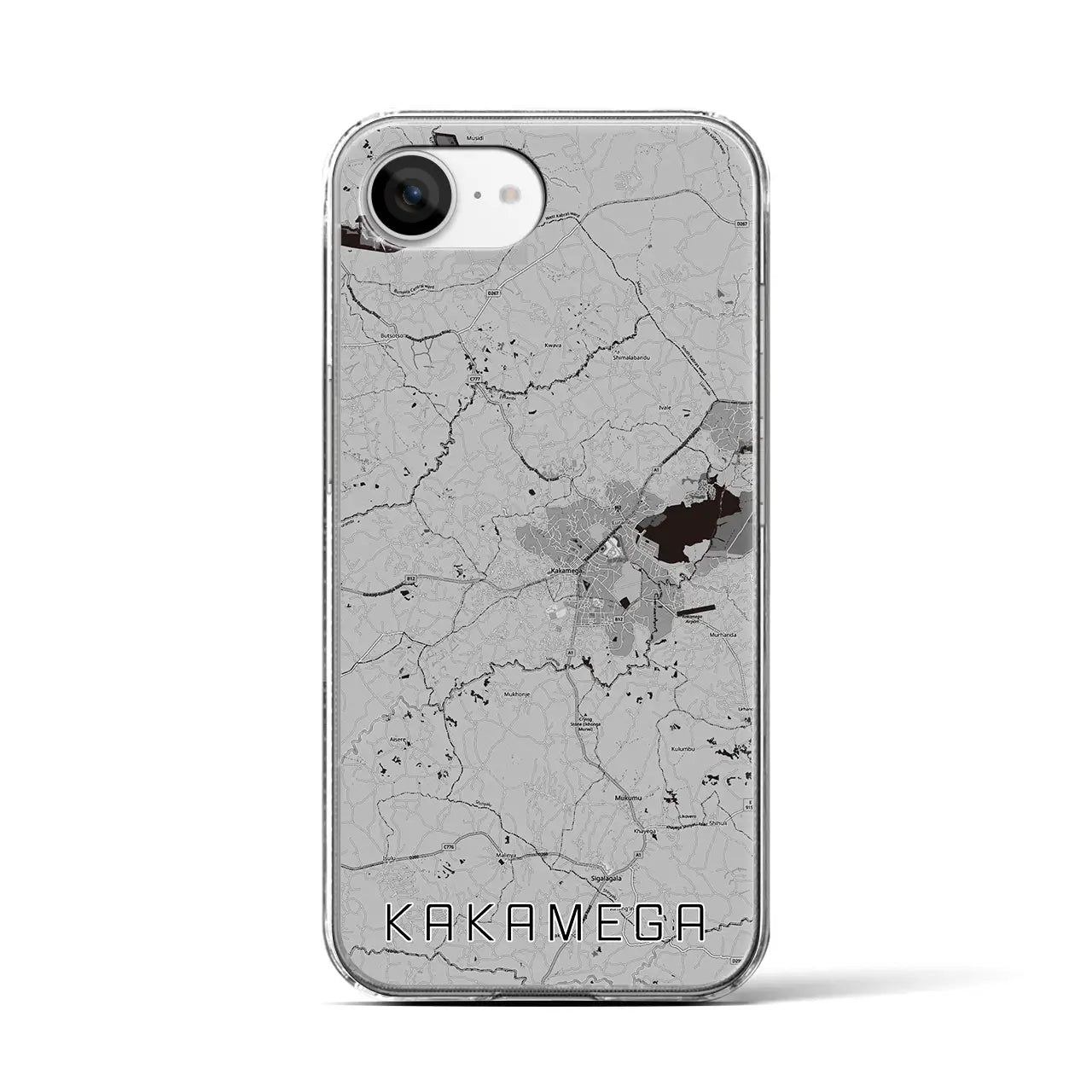 【カカメガ(ケニア)】地図柄iPhoneケース(クリアタイプ)