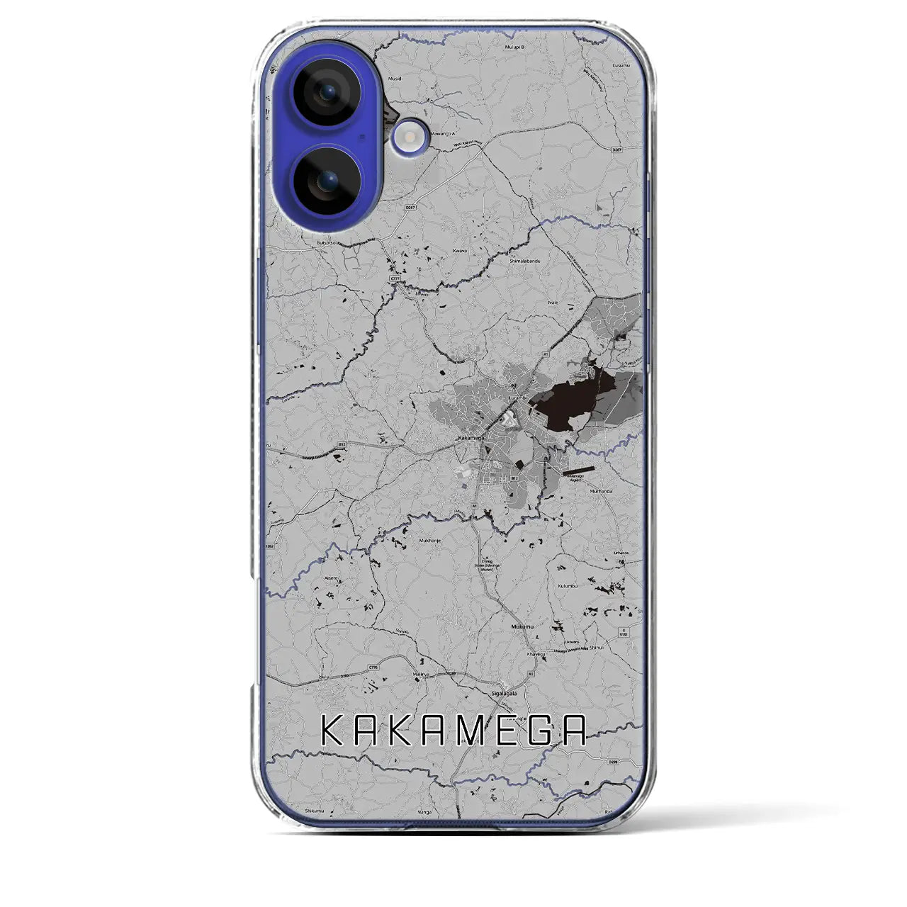 【カカメガ(ケニア)】地図柄iPhoneケース(クリアタイプ)