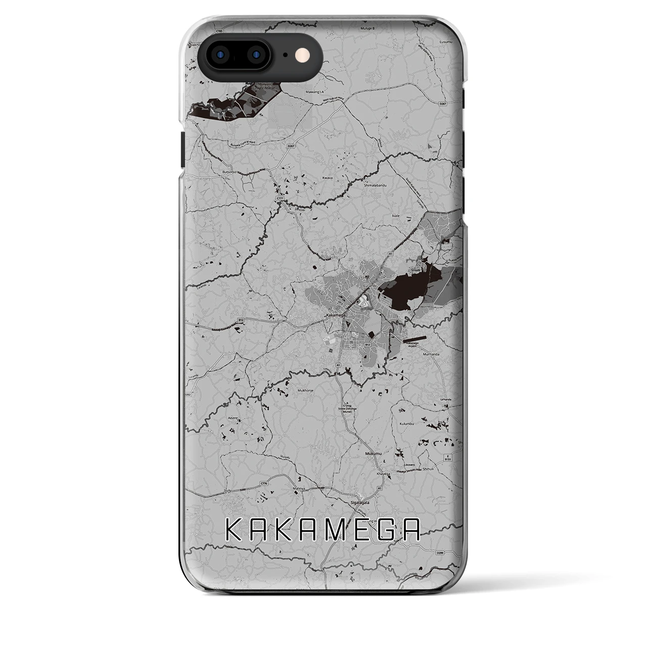 【カカメガ(ケニア)】地図柄iPhoneケース(クリアタイプ)